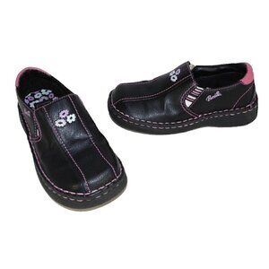 BUSTER BROWN black & pink girls BARBIE shoes sz 1.5 fits 7 3/4" foot MATTEL 2004